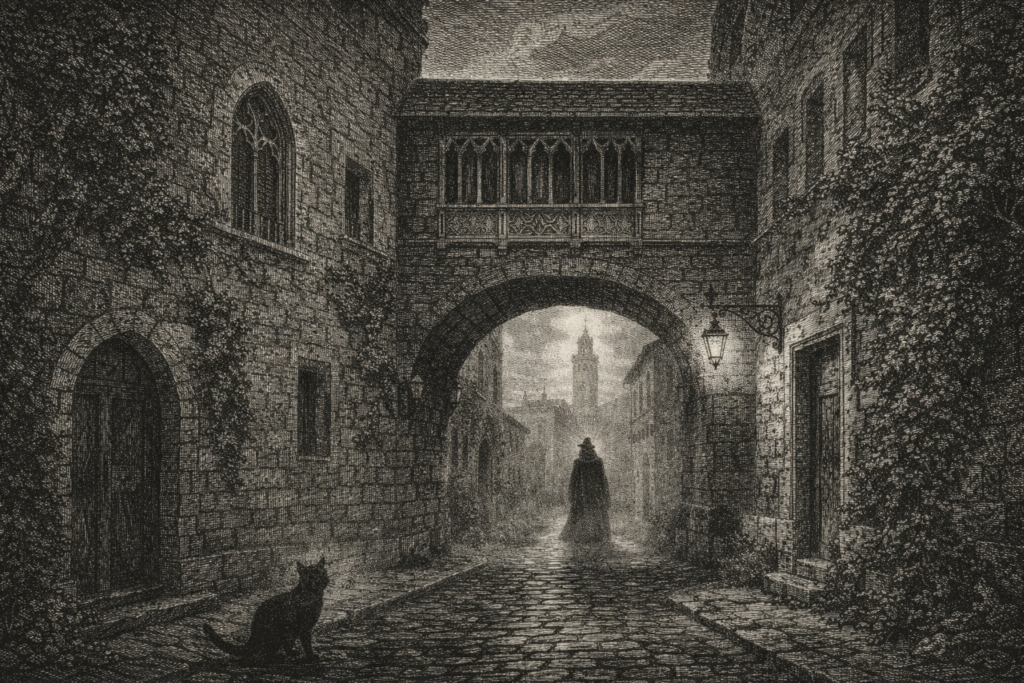 leyenda del arco del dean zaragoza calle antigua grabado blanco y negro misterio