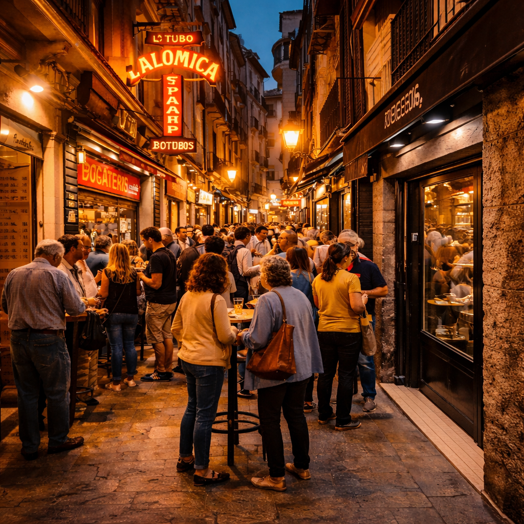 Zona de tapas El Tubo en Zaragoza con bares y ambiente animado