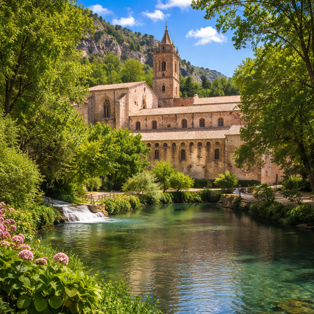 Monasterio de Piedra en Zaragoza rodeado de naturaleza