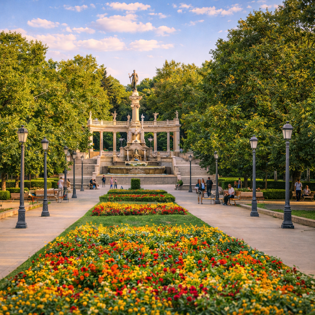 Parque Grande José Antonio Labordeta en Zaragoza con zonas verdes y paseos