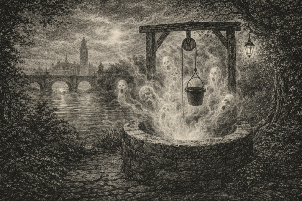 leyenda del pozo de san lazaro zaragoza grabado blanco y negro voces misterio ebro