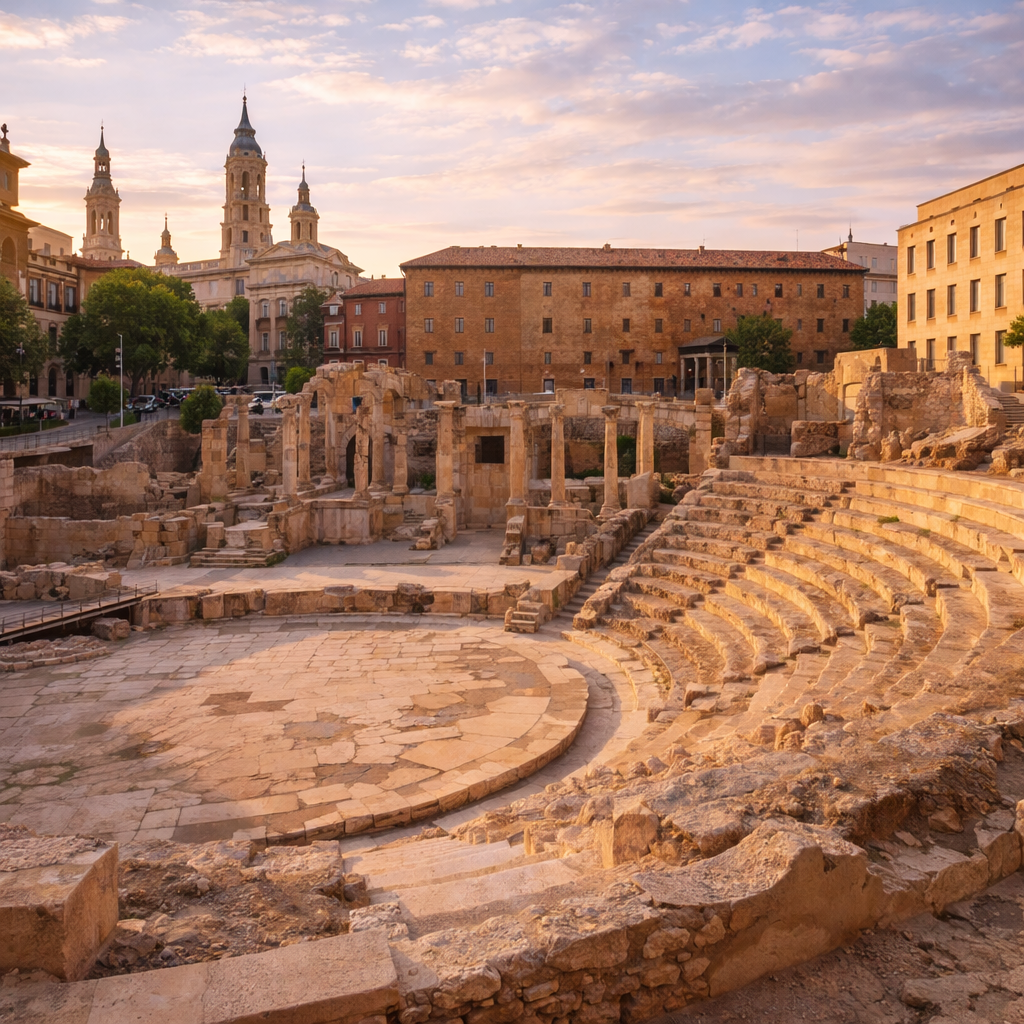 restos del teatro romano de Zaragoza